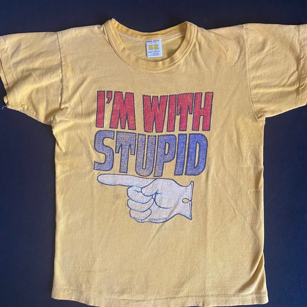 COPY - Vintage 1970’s Roach I’m With Stupid Shirt